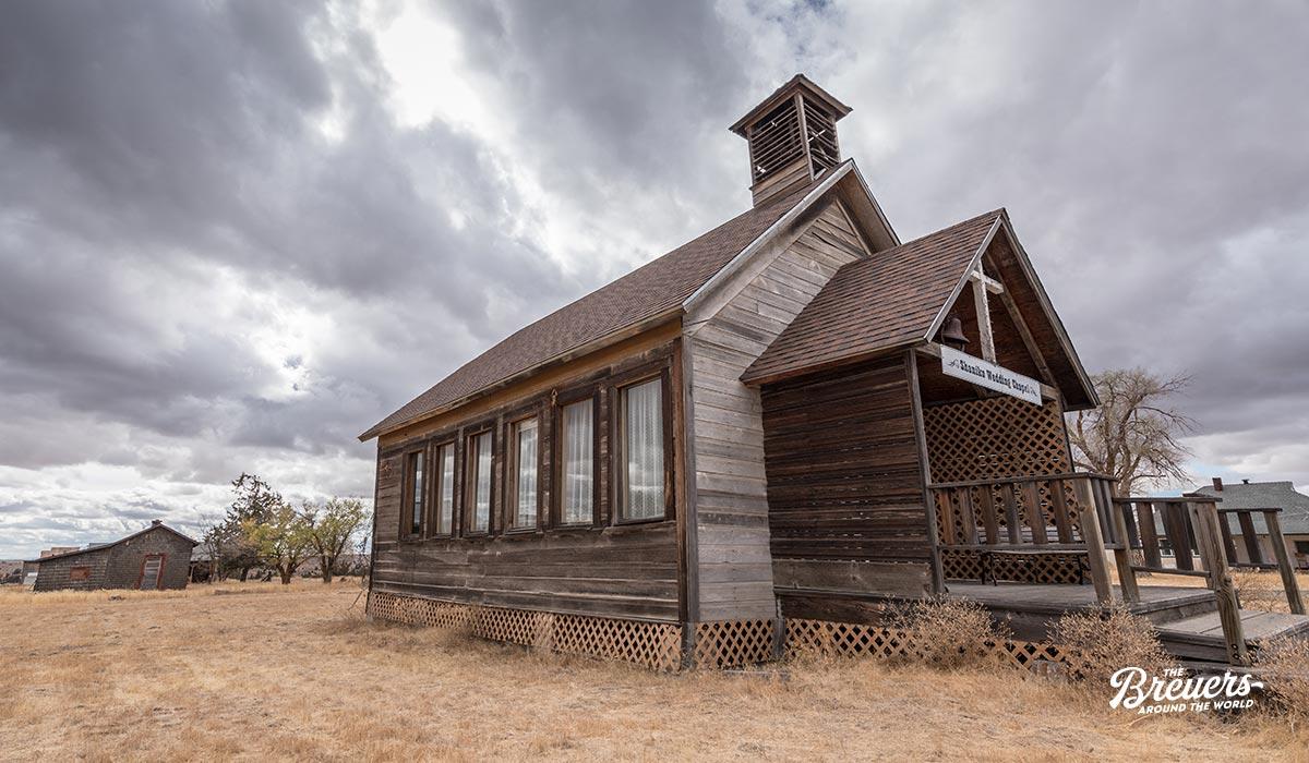 Alte Holzkirche in der Ghsottown von Shaniko